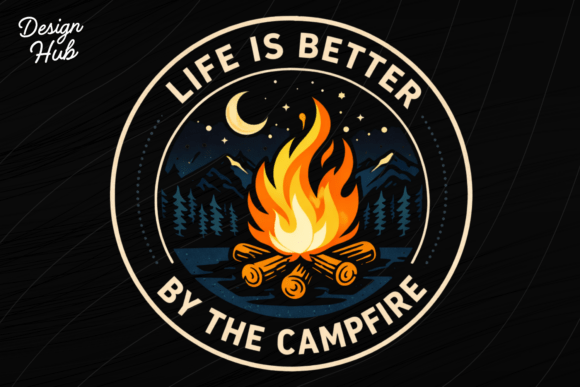 Campfire Night Camping Shirt PNG: Cozy Design for Outdoor Brands