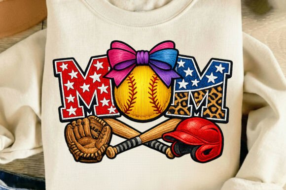 Celebrate Mom with a Baseball Mom Mother's Day Faux Png Design
