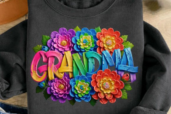 Colorful Floral Grandma Mother's Day Png: A Design Asset for Heartfelt Projects