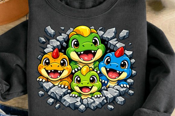 Cute Baby Dinosaur Family Cartoon Dino: A Burst of Prehistoric Charm