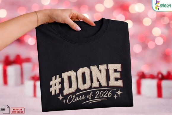 Done Class of 2026 Graduation Chenille: The Varsity Patch PNG