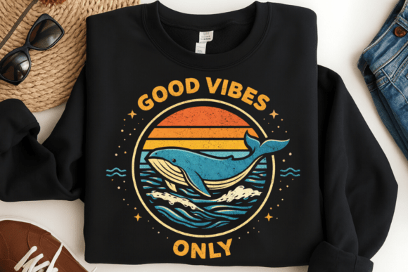 Embrace Summer Vibes with This Retro Whale Design