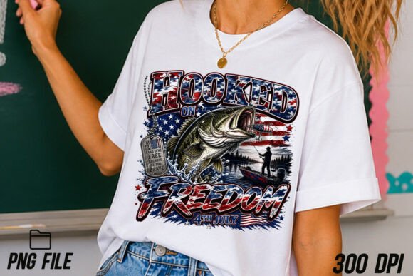 Hooked on Freedom: A Patriotic Bass PNG for Independence Day