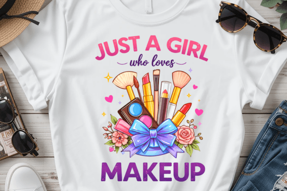 Just a Girl Who Loves Makeup PNG: A Vibrant Design Asset for Beauty Brands