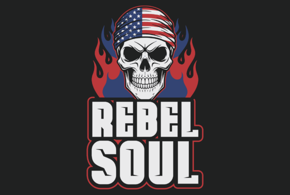 Rebel Soul American Flag Skull: A Graphic for the Untamed