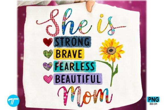 She is Mom, Faux Yarn Mama Floral Png: A Creative Asset for Modern Projects