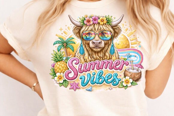Summer Vibes Highland Cow PNG: Your New Favorite Design Asset