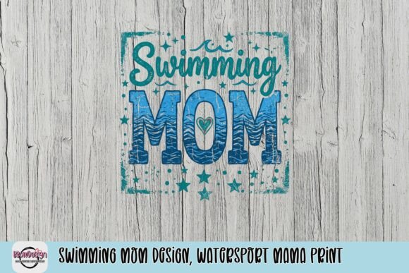 Swimming Mom Design: Watersport Mama Print & Retro Appeal