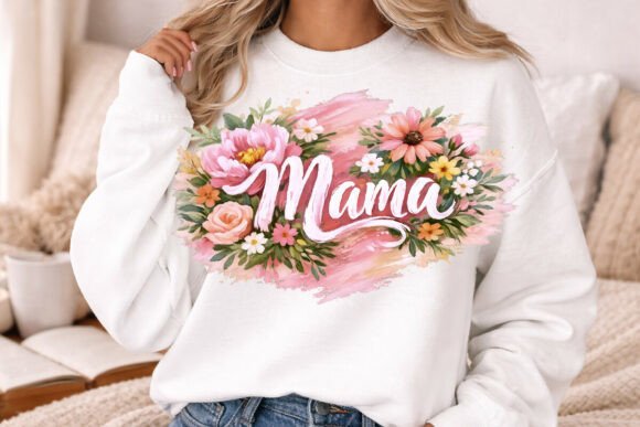 Unleash Creativity with Brushstroke Floral Mama PNG Design