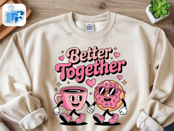 Unlock Creative Potential with Kawaii Donut and Coffee Love Graphic PNG
